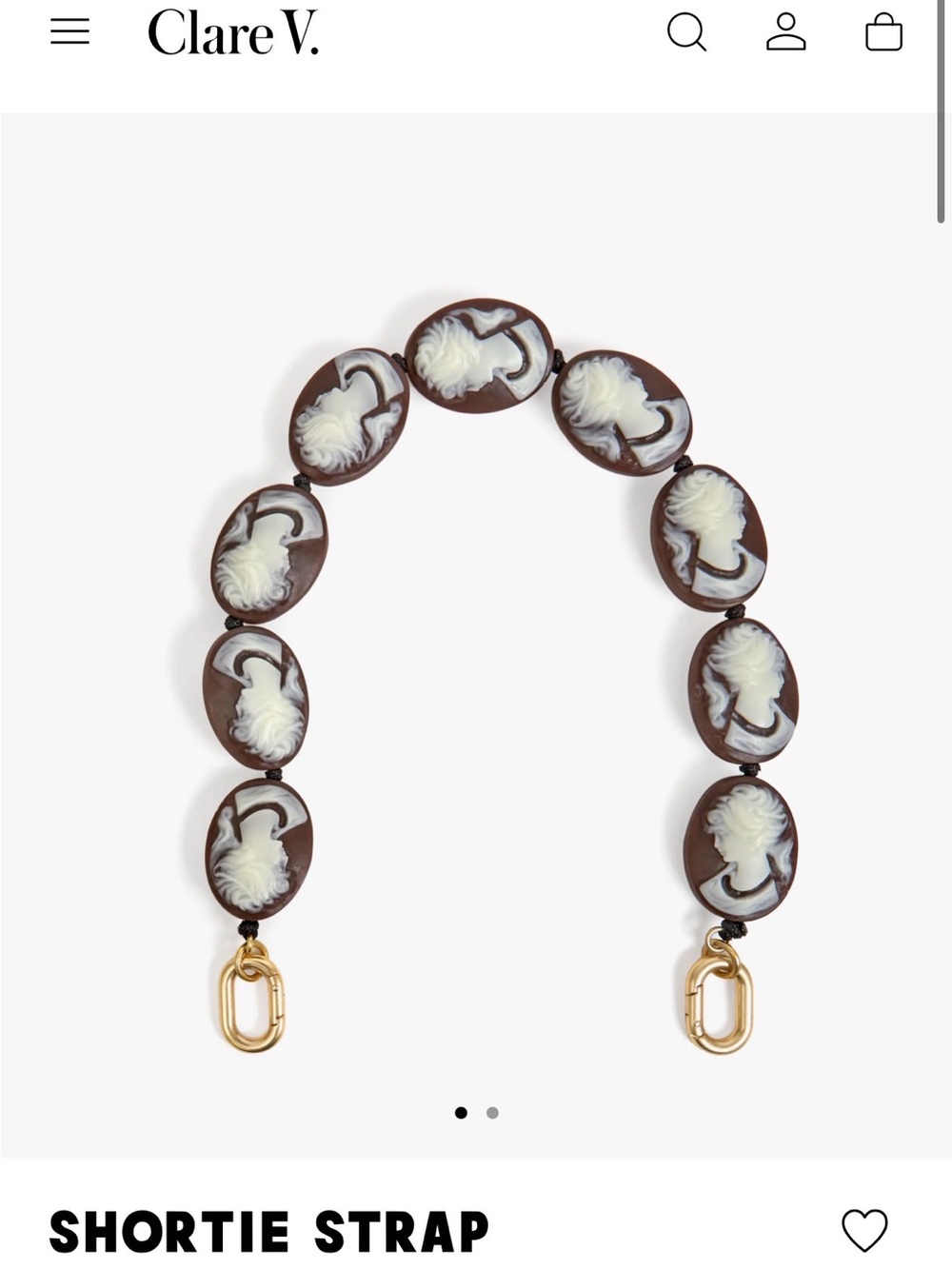 Clare V. Shortie Strap in Brown and Cream Braided Design